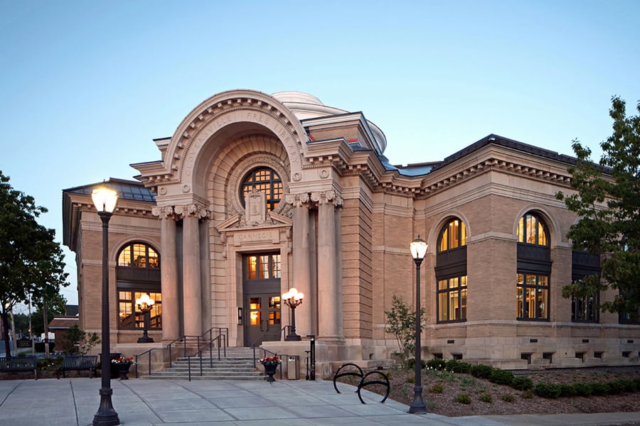 Classic Spanish style building with arched windows