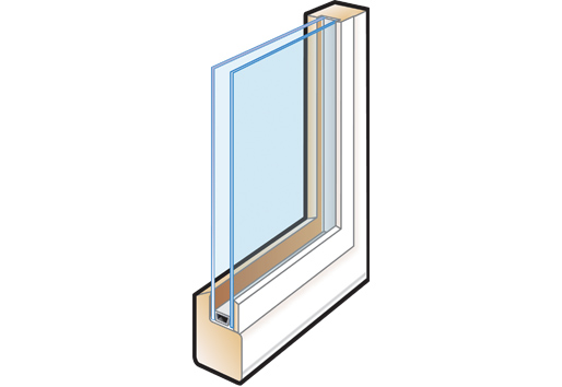Dual pane window corner