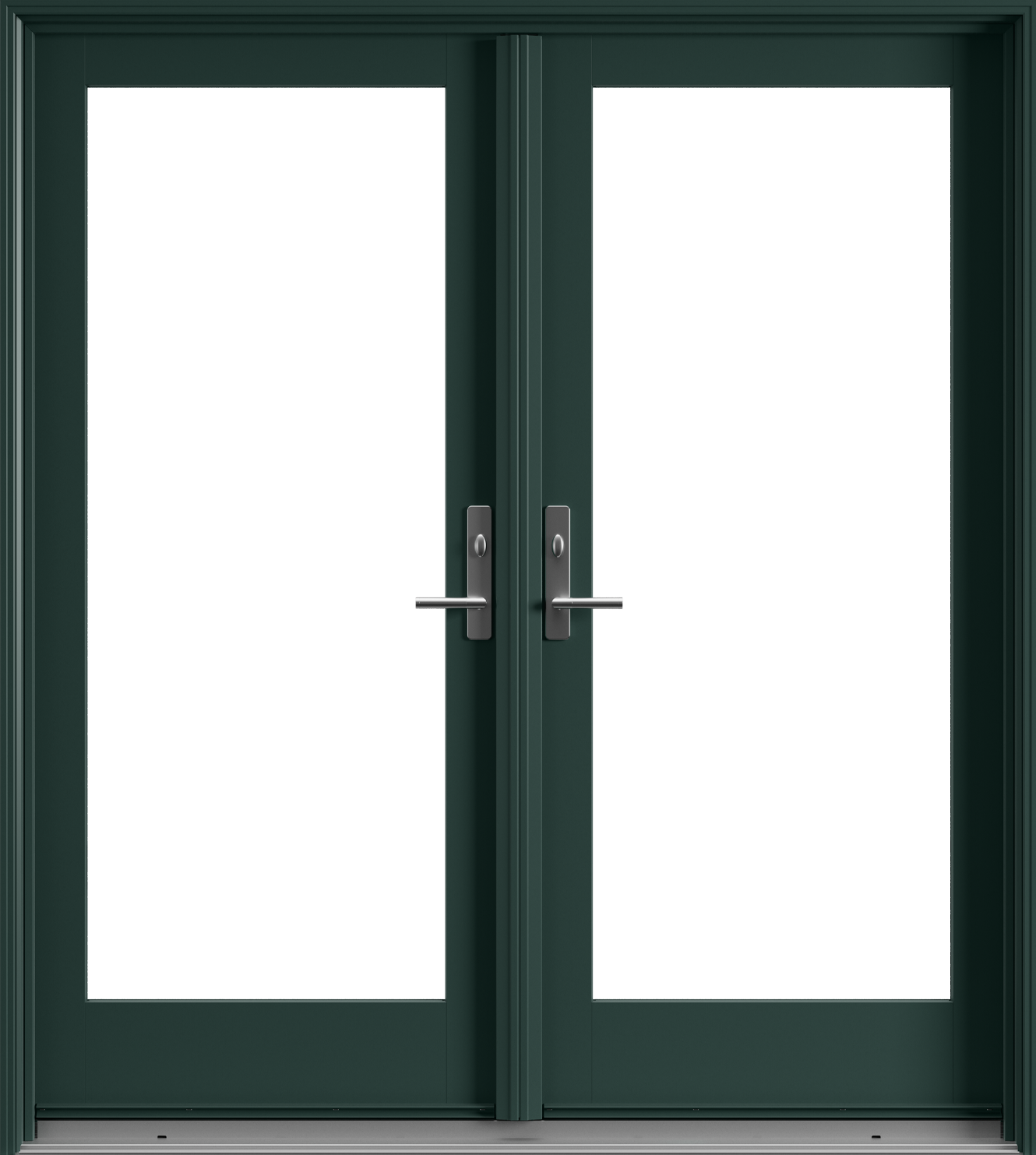 andersen 400 series hinged patio door in forest green exterior